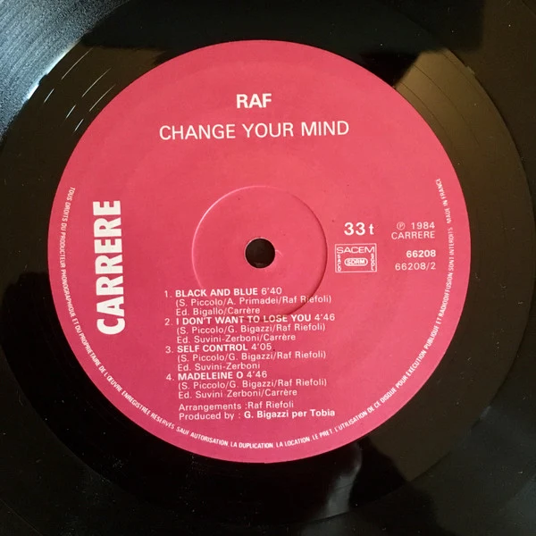 Raf  - Change Your Mind (LP, Album) - Image 3
