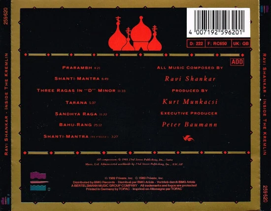 Ravi Shankar - Inside The Kremlin (CD, Album, RE) - Image 2