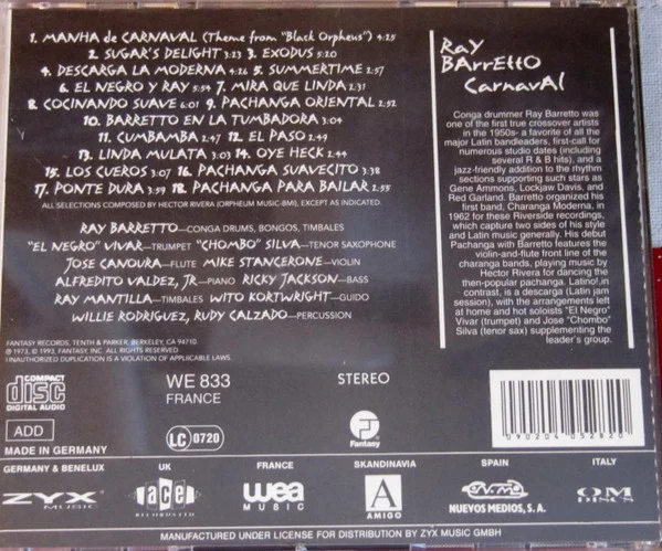 Ray Barretto - Carnaval (CD, Comp) - Image 2