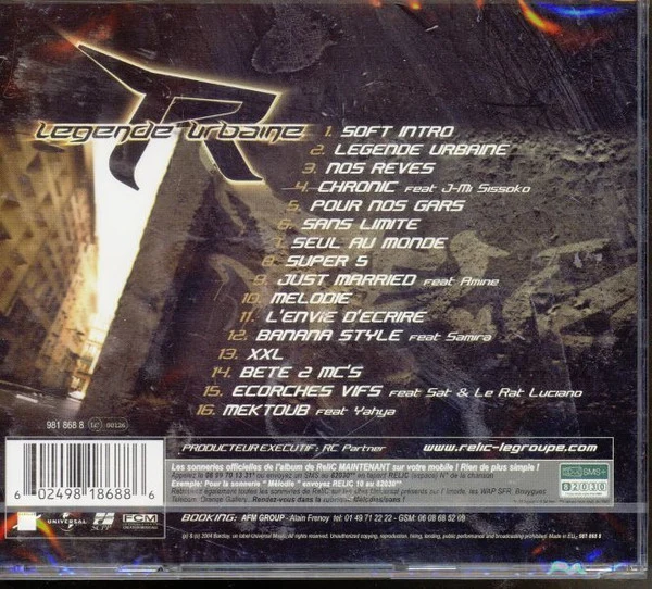 ReliC  - Légende Urbaine (CD, Album) - Image 3