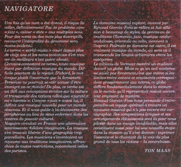 Renaud Garcia-Fons - Navigatore (CD, Album) - Image 5