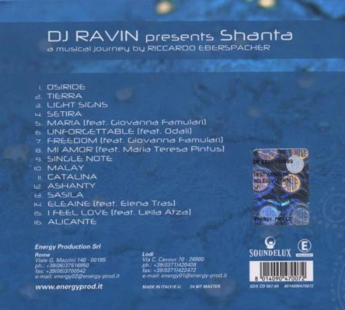Riccardo Eberspacher - Dj Ravin Presents Shanta (CD, Album, Dig) - Image 2