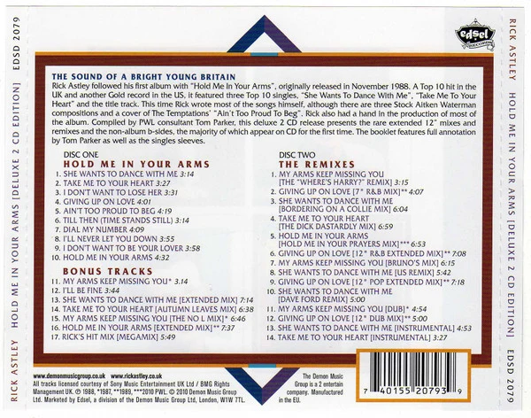 Rick Astley - Hold Me In Your Arms (CD, Album, RE + CD, Comp + Dlx) - Image 2