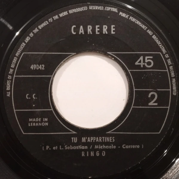Ringo  - Une Bague, Un Collier (7", Single) - Image 2