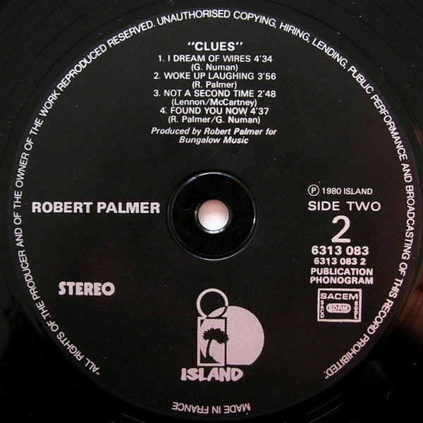 Robert Palmer - Clues (LP, Album) - Image 4