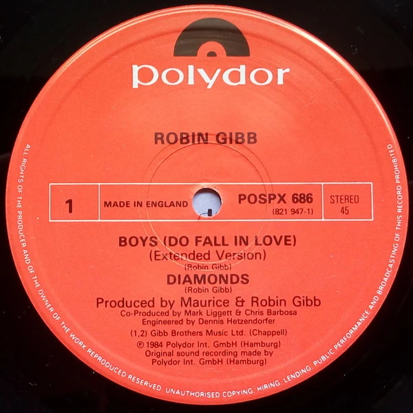 Robin Gibb - Boys (Do Fall In Love) (12") - Image 3