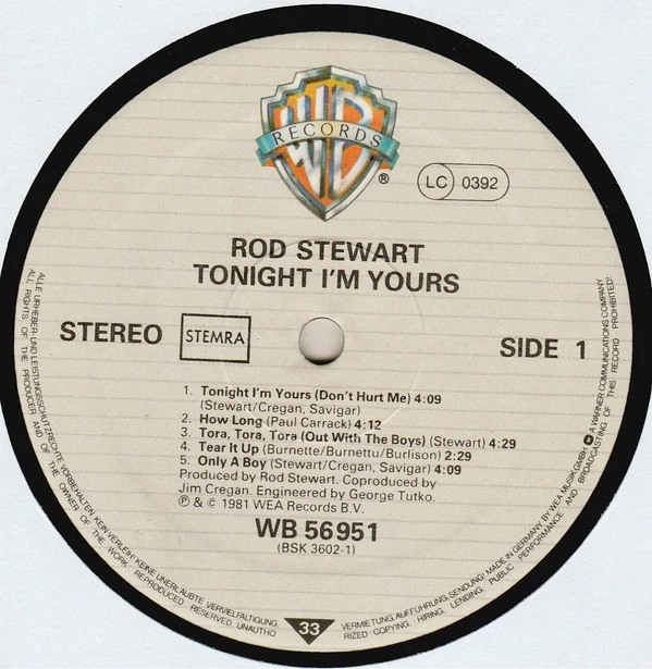 Rod Stewart - Tonight I'm Yours (LP, Album) - Image 3