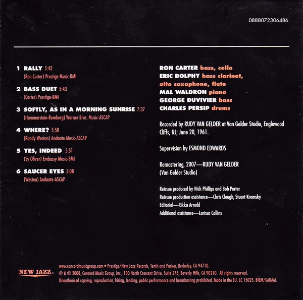 Ron Carter With Eric Dolphy, Mal Waldron - Where? (CD, Album, RE, RM) - Image 5