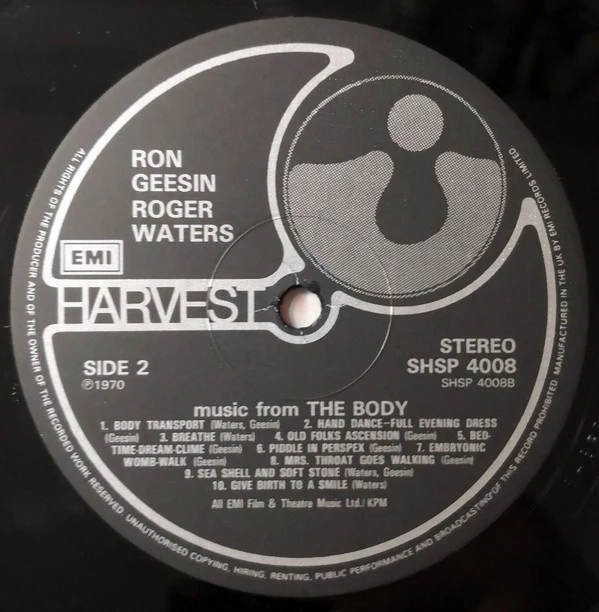 Ron Geesin & Roger Waters - Music From The Body (LP, Album, RE, Bla) - Image 4