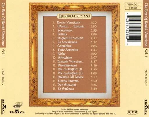 Rondo' Veneziano* - The Best Of Rondò Veneziano Vol. 1 (CD, Comp) - Image 2