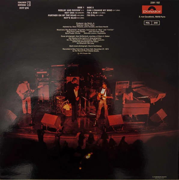 Roy Buchanan - Live Stock (LP, Album) - Image 2