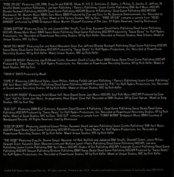 Ruff Ryders - Ryde Or Die Vol. 1 (CD, Comp) - Image 5