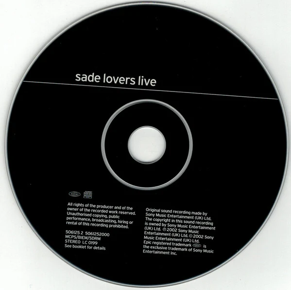 Sade - Lovers Live (CD, Album) - Image 3