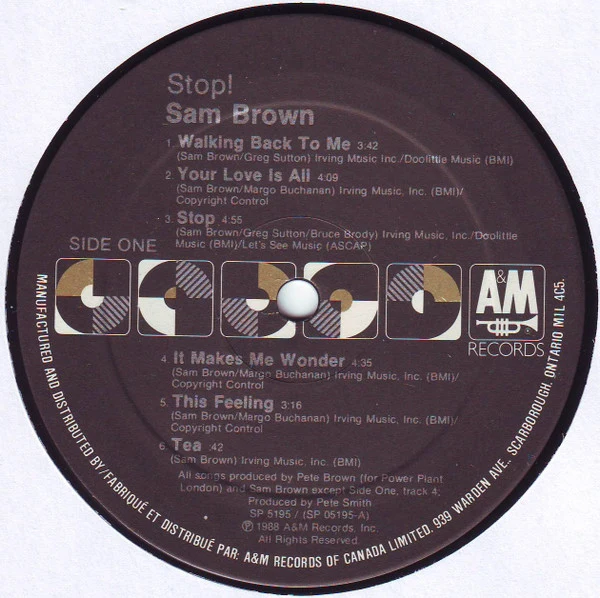 Sam Brown - Stop! (LP, Album) - Image 3