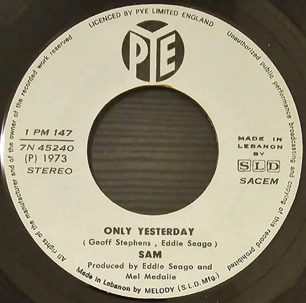 Sam - Only Yesterday / Till Then (7", Single)