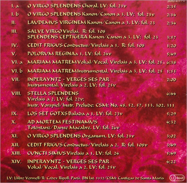 Sarband & Osnabrücker Jugendchor - Llibre Vermell (CD, Album) - Image 4