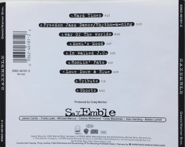 SaxEmble - SaxEmble (CD, Album) - Image 2