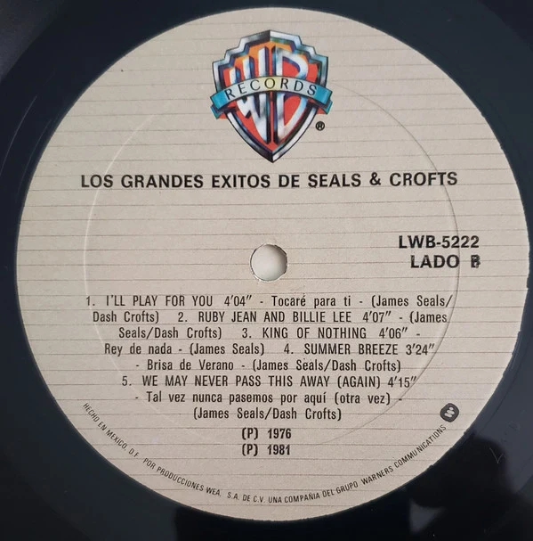 Seals & Crofts - Greatest Hits (LP, Comp, RE) - Image 4
