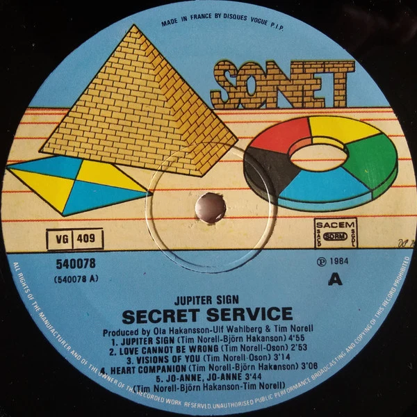 Secret Service - Jupiter Sign (LP, Album) - Image 3
