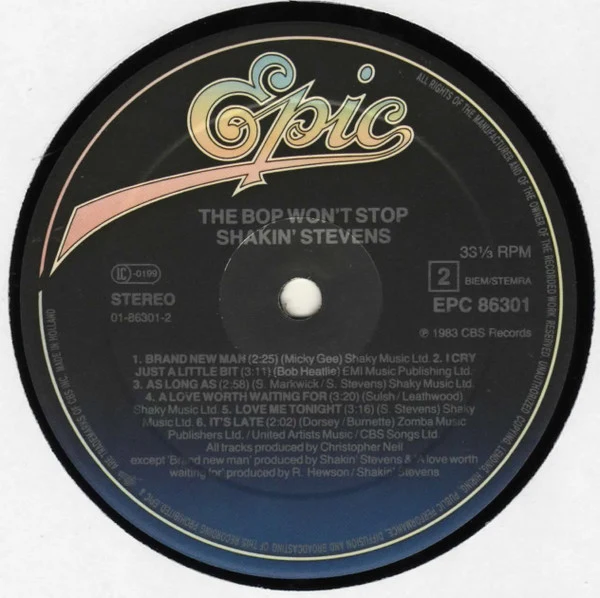 Shakin' Stevens - The Bop Won't Stop (LP, Album, 3rd) - Image 4