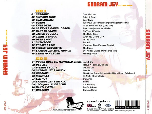 Sharam Jey - In The Mix Vol. 1 (2xCD, Mixed) - Image 4