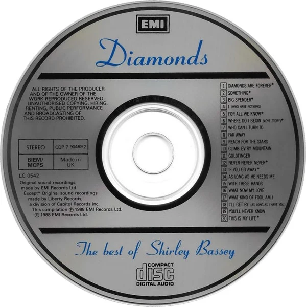Shirley Bassey - Diamonds: The Best Of Shirley Bassey (CD, Comp) - Image 3