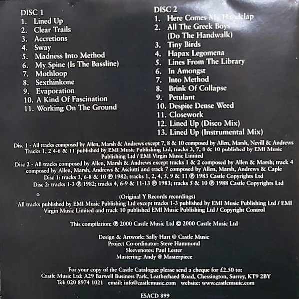 Shriekback - The Y Records Years (2xCD, Comp) - Image 2