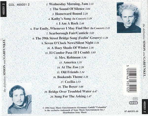 Simon And Garfunkel* - The Definitive Simon And Garfunkel (CD, Comp) - Image 3