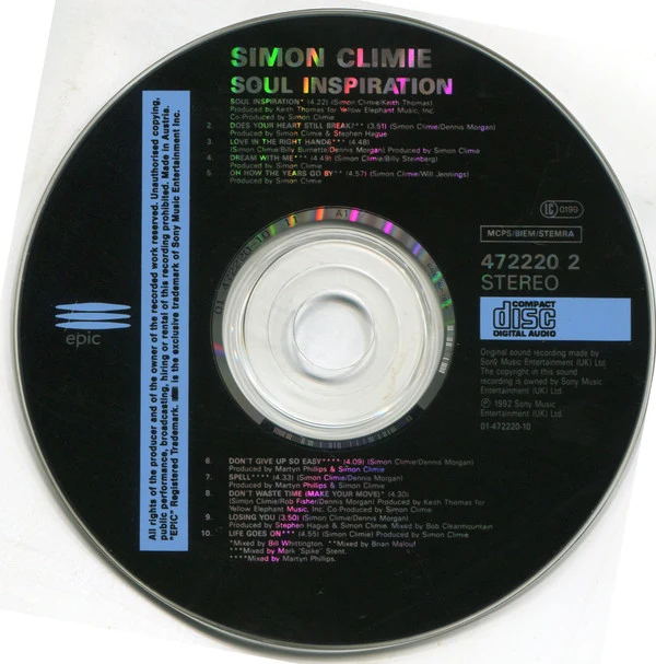 Simon Climie - Soul Inspiration (CD, Album) - Image 3