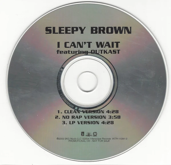 Sleepy Brown - I Can't Wait (CD, Single, Promo) - Image 2