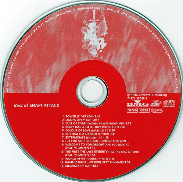 Snap! - Snap! Attack - Best Of (CD, Comp) - Image 3
