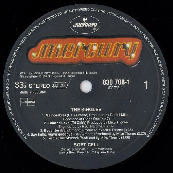 Soft Cell - The Singles (LP, Comp) - Image 3
