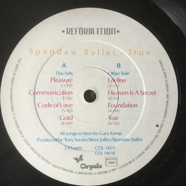 Spandau Ballet - True (LP, Album, Emb) - Image 3