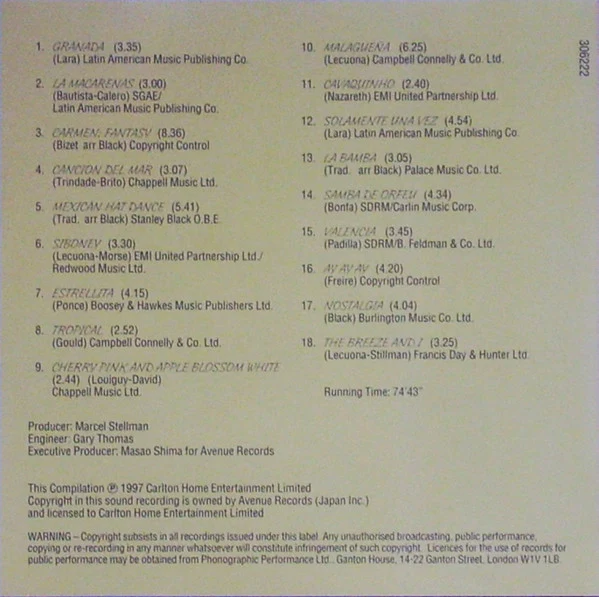 Stanley Black & His Orchestra - A Touch Of Latin (CD, Comp) - Image 2