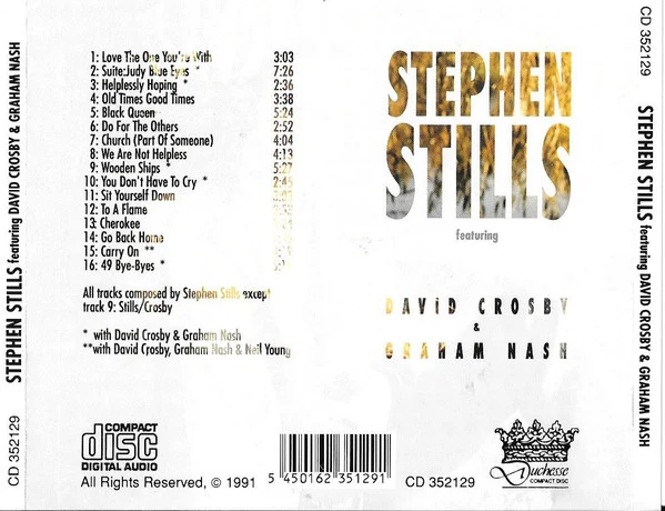 Stephen Stills Featuring David Crosby, Graham Nash - Stephen Stills (CD, Album, Comp) - Image 2