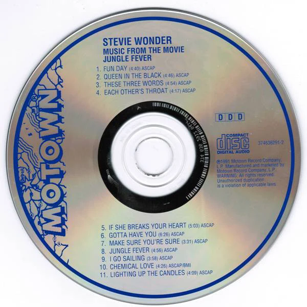 Stevie Wonder - Music From The Movie "Jungle Fever" (CD, Album, RE) - Image 3