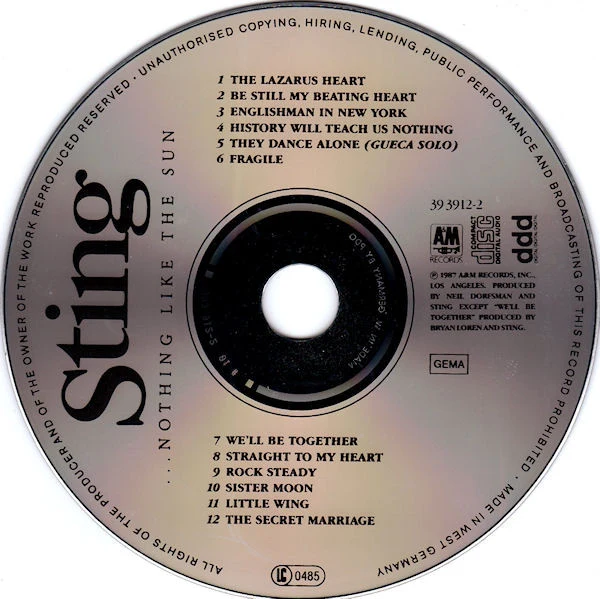 Sting - ...Nothing Like The Sun (CD, Album) - Image 3