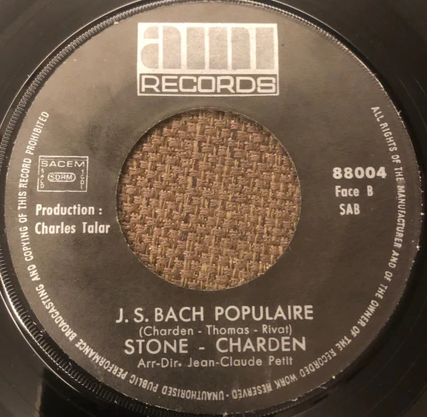 Stone Et Eric Charden - Laisse Aller La Musique / J.S. Bach Populaire (7", Single) - Image 2