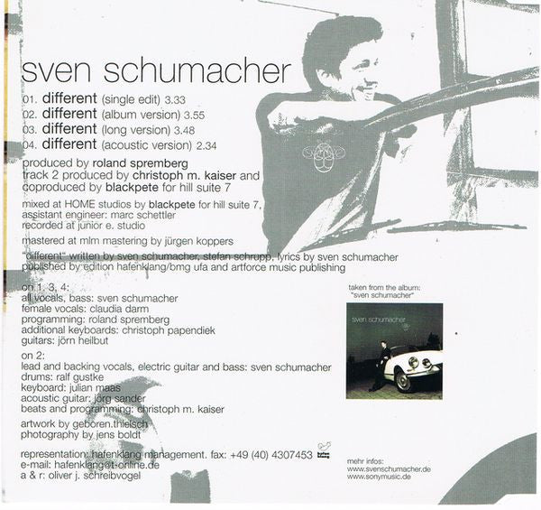 Sven Schumacher - Different (CD, Maxi) - Image 2