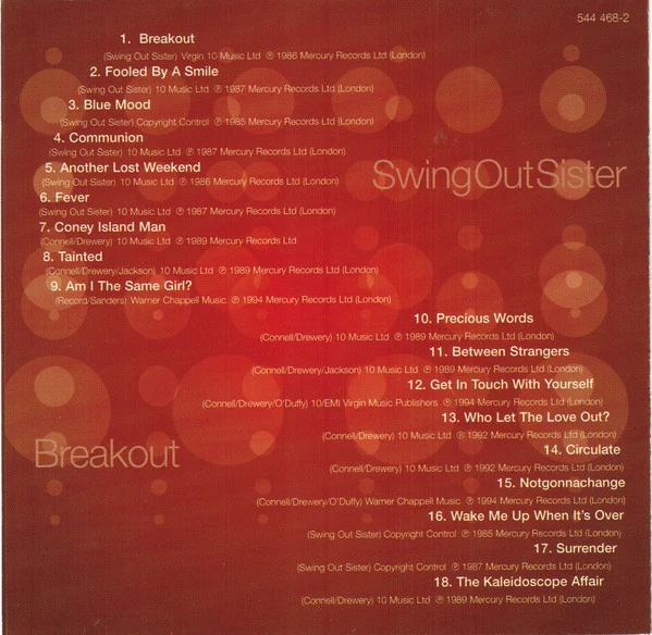 Swing Out Sister - Breakout (CD, Comp) - Image 3