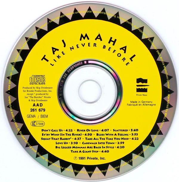 Taj Mahal - Like Never Before (CD, Album) - Image 3