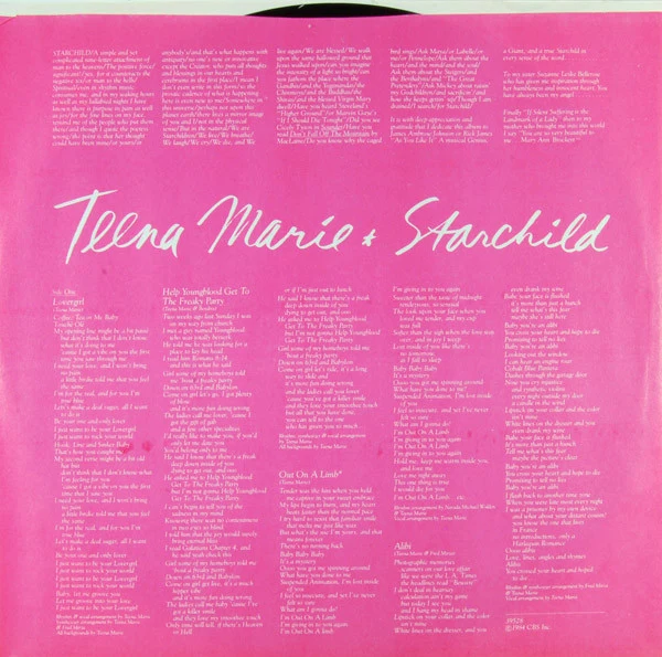 Teena Marie - Starchild (LP, Album, Car) - Image 5