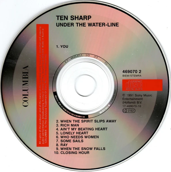 Ten Sharp - Under The Water-Line (CD, Album) - Image 3