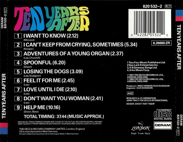 Ten Years After - Ten Years After (CD, Album, RE) - Image 2