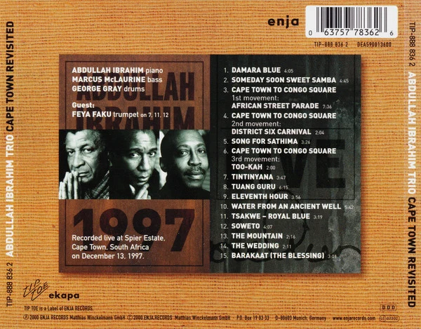 The Abdullah Ibrahim Trio - Cape Town Revisited (CD, Album) - Image 2
