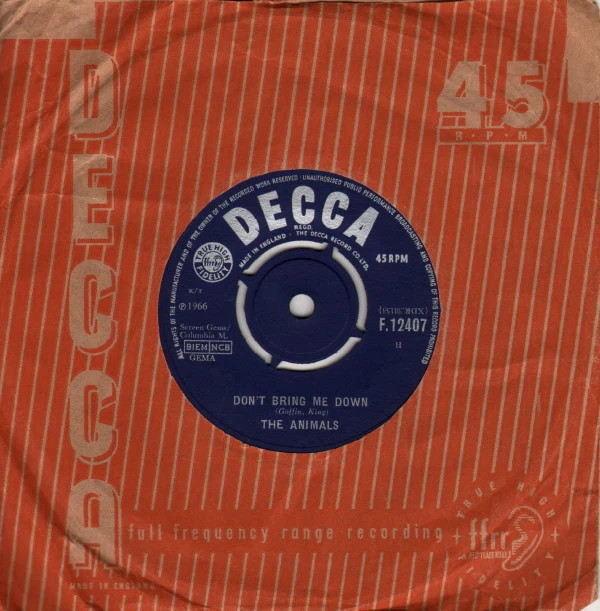 The Animals - Don't Bring Me Down (7", Single) - Image 3