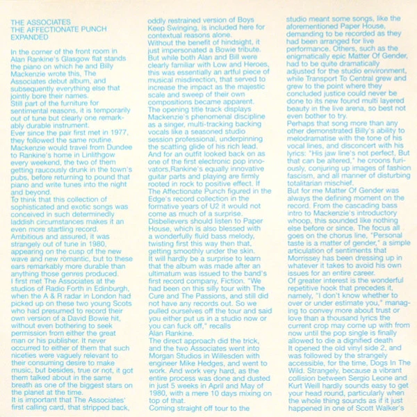 The Associates - The Affectionate Punch (CD, Album, RE, RM) - Image 5