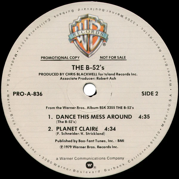 The B-52's - Rock Lobster (12", Promo) - Image 5