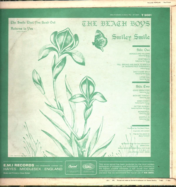 The Beach Boys - Smiley Smile (LP, Album, Mono) - Image 2