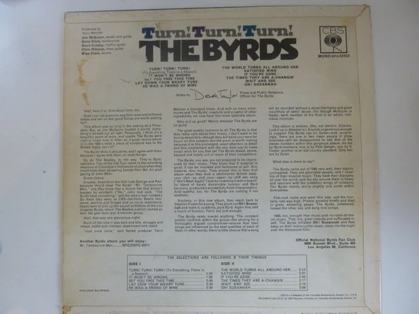 The Byrds - Turn! Turn! Turn! (LP, Album, Mono, Rea) - Image 3